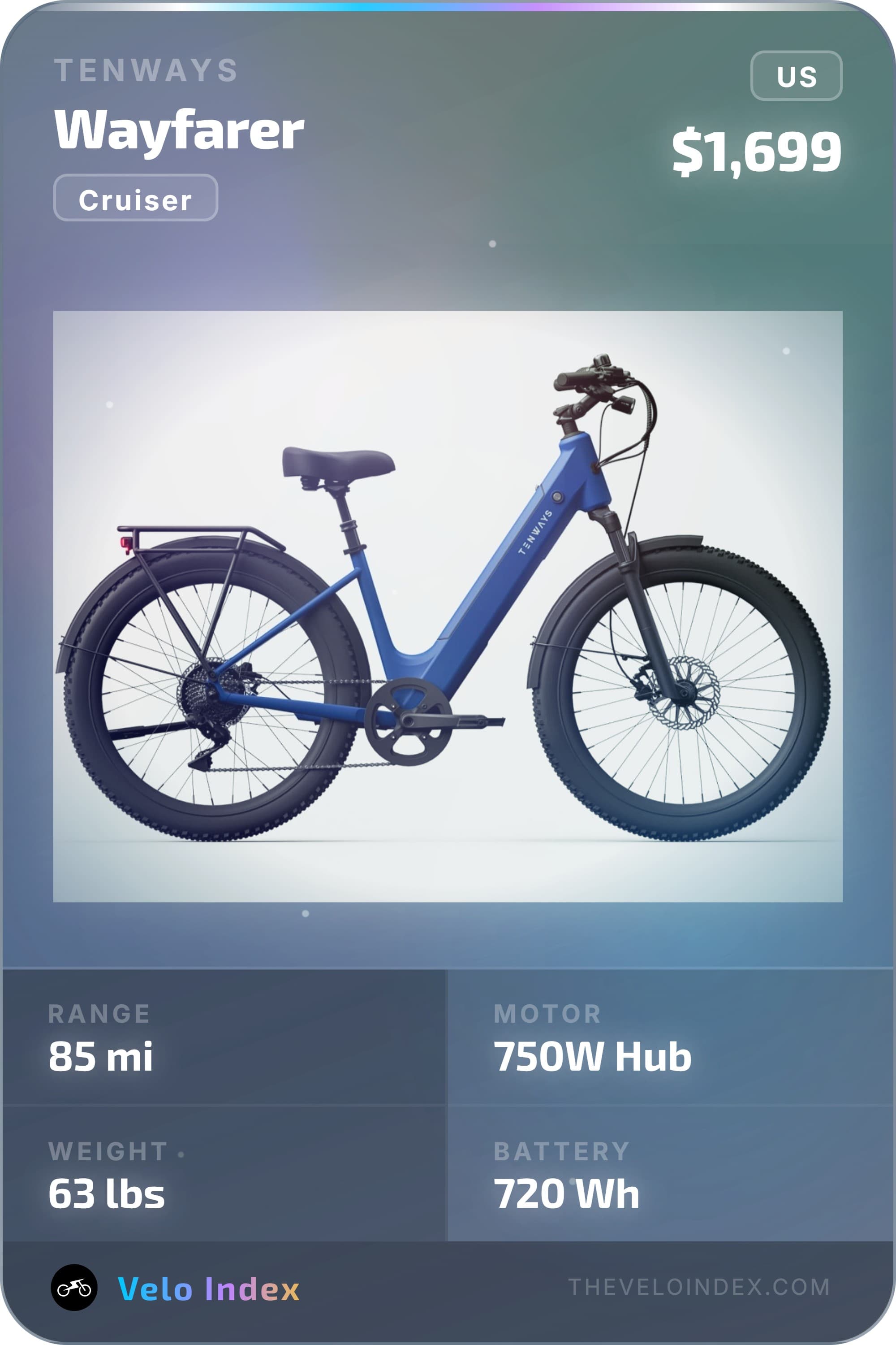 Velotric Discover M specification card, US mid-drive commuter e-bike